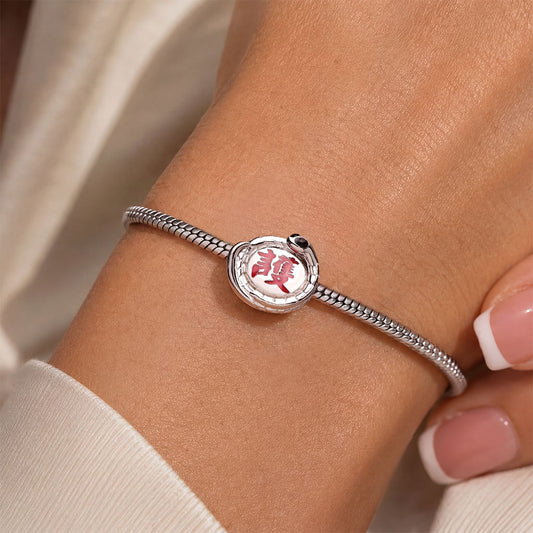 Gnoce Luminous White Snake Guardian Beads Platinum-plated Silver Blend_2