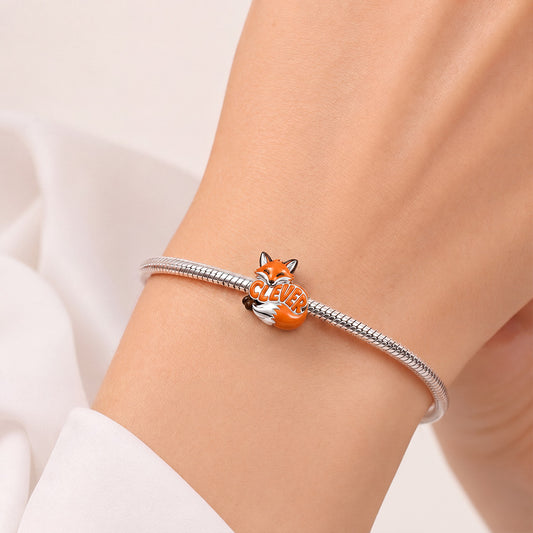 Gnoce Stay Clever Fox Charm Bead Platinum-plated Silver Blend_2