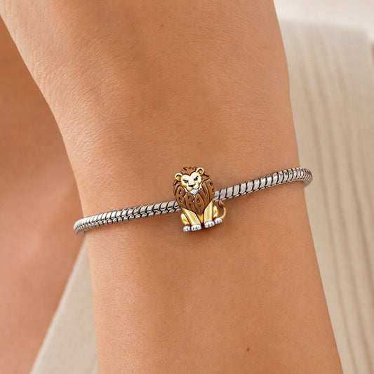 Gnoce Brave Letter Lion Bead Platinum-plated Silver Blend_2