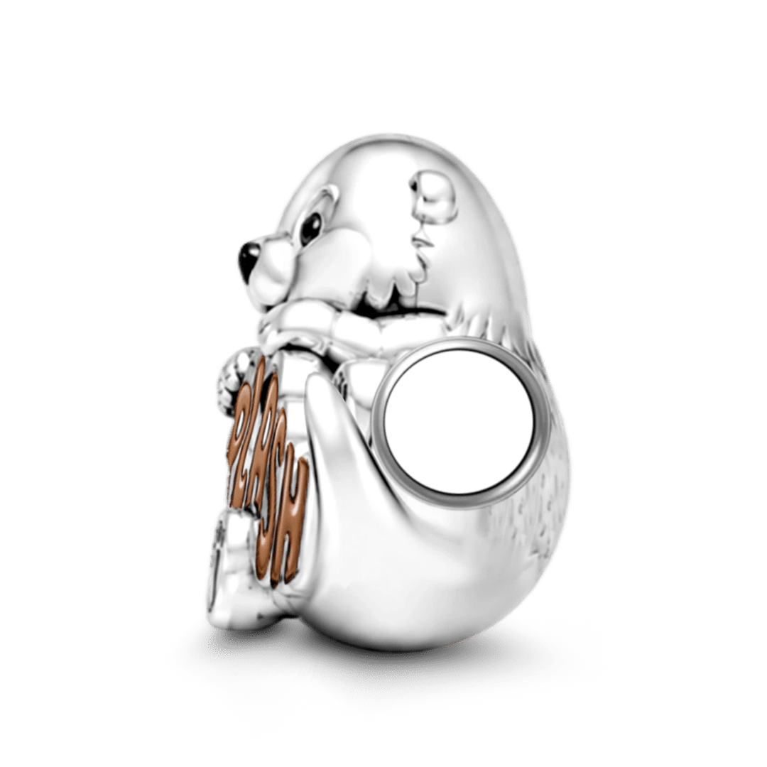 Gnoce Playful Splash Otter Bead Platinum-plated Silver Blend_6