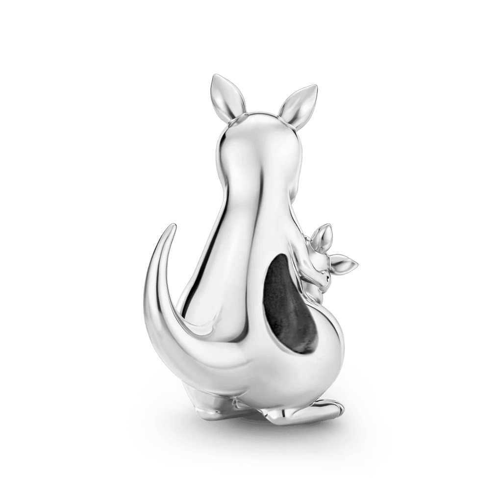 Gnoce Mother's Day Kangaroo Embraces Baby Charm Platinum-plated Silver Blend_6