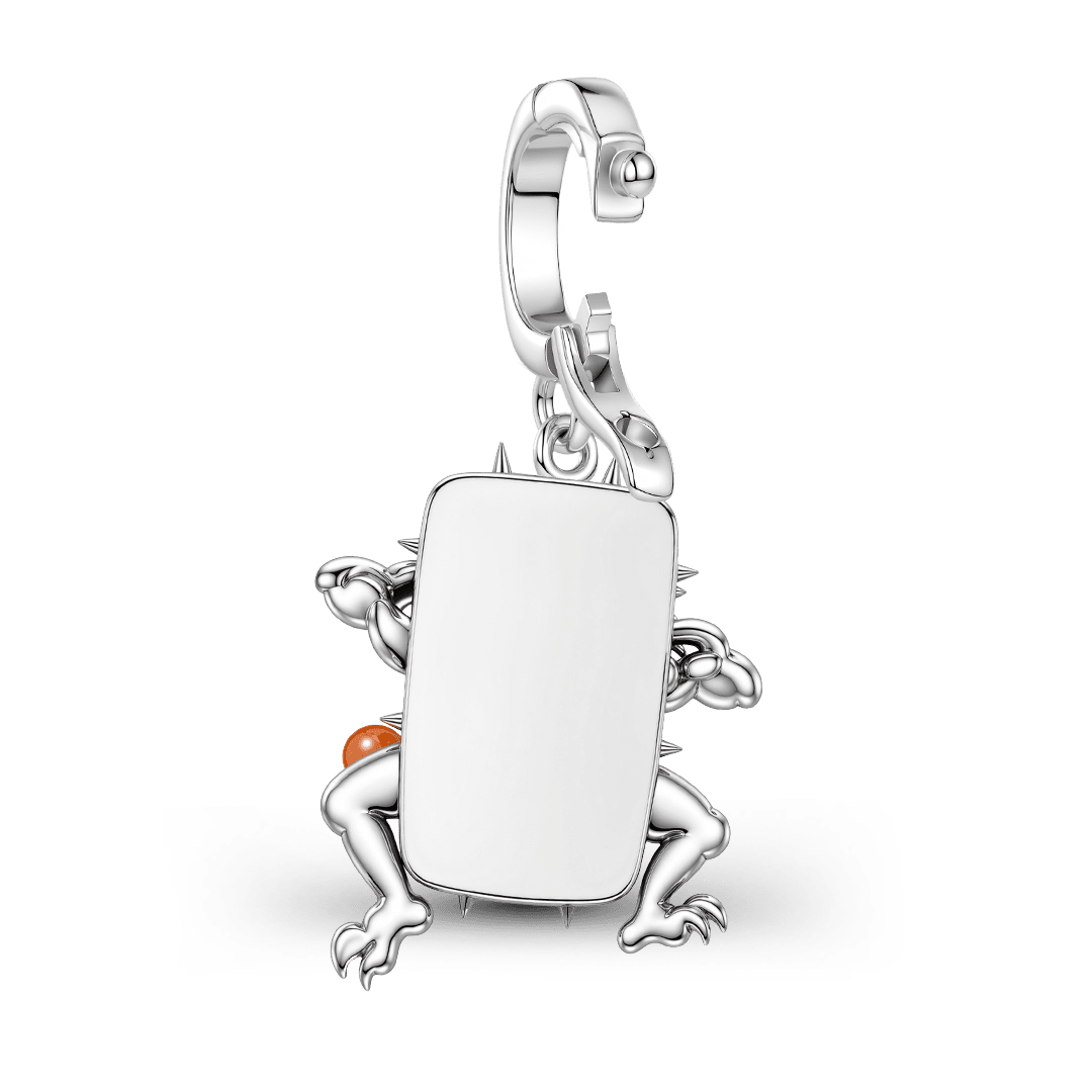Gnoce Halloween Japanese One-Eyed Yokai Monster Clasp Dangle Charm Platinum-plated Silver Blend_6