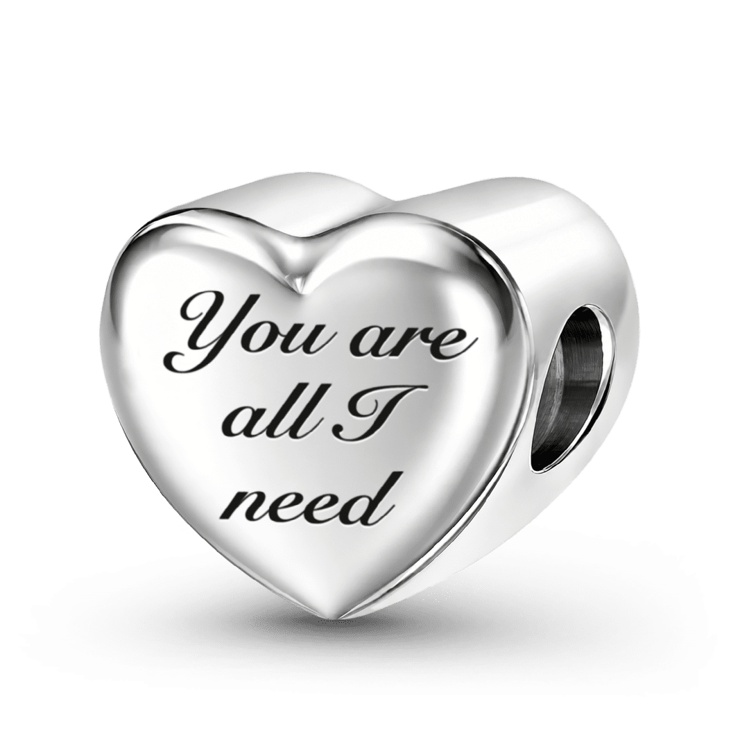 Gnoce Couple Personalized Photo Heart Bead Stainless Steel_6