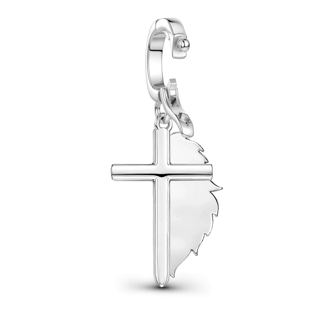 Gnoce Religious Lion Of Judah Cross Clasp Dangle Charm Platinum‑plated Silver Blend_6
