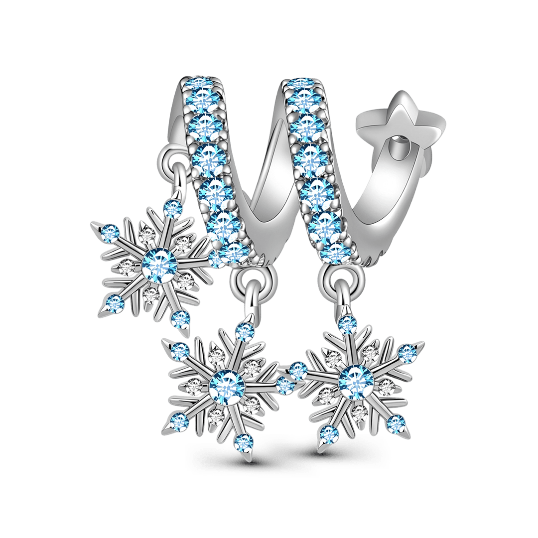 Gnoce Rotating Snowflake Through‑hole Bead Charm Platinum‑plated Silver Blend_6