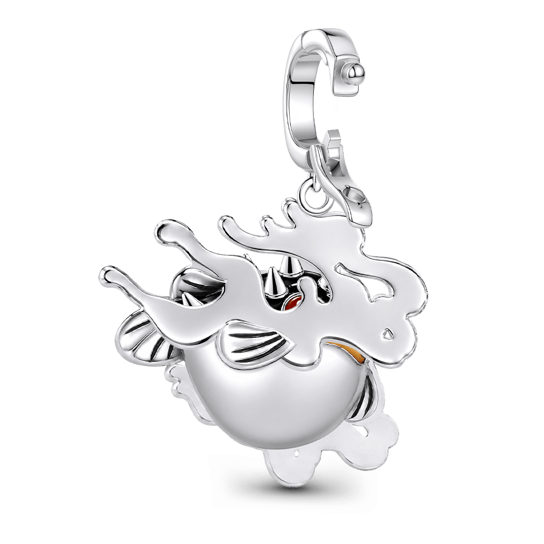 Gnoce Glow‑in‑the‑dark Japanese Oni Puffer Fish Clasp Dangle Charm Platinum‑plated Silver Blend_7
