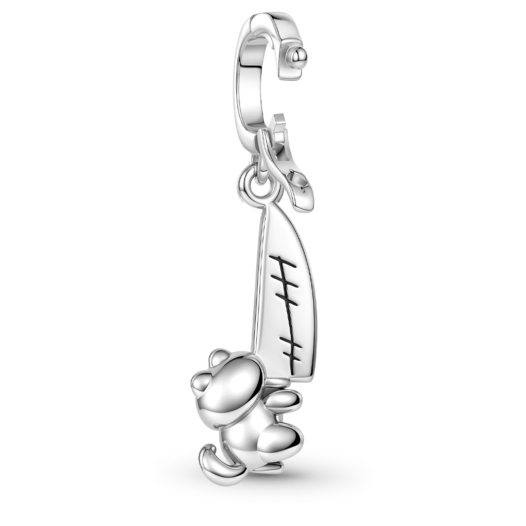 Gnoce Engraved Cat Clasp Dangle Charm Platinum‑plated Silver Blend_7