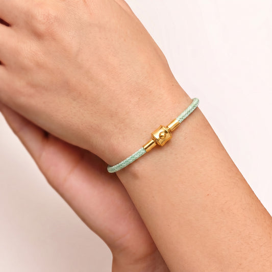 Gnoce Mint‑Green Round Snap‑Lock Basic Bracelet_2