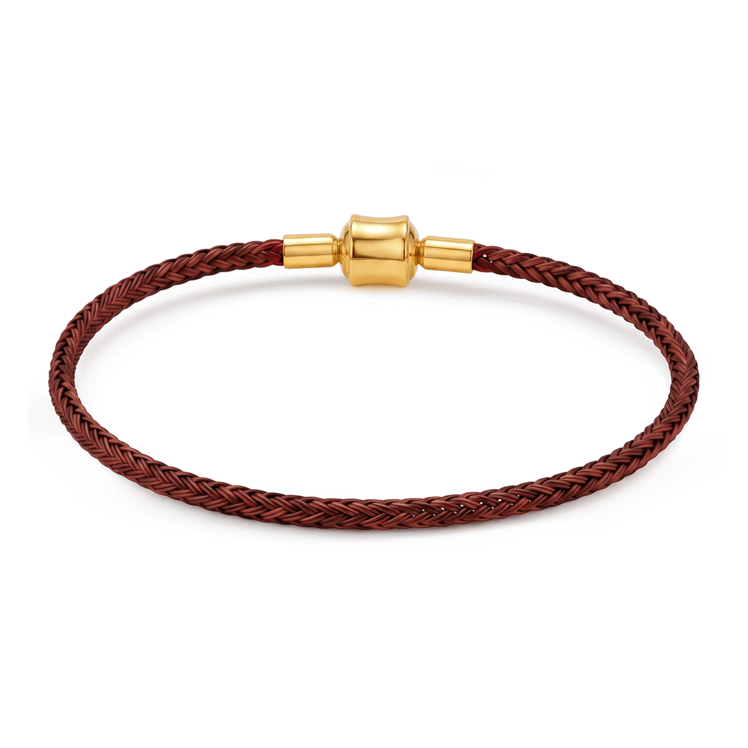 Gnoce Coffee‑Brown Round Snap‑Lock Basic Bracelet_4
