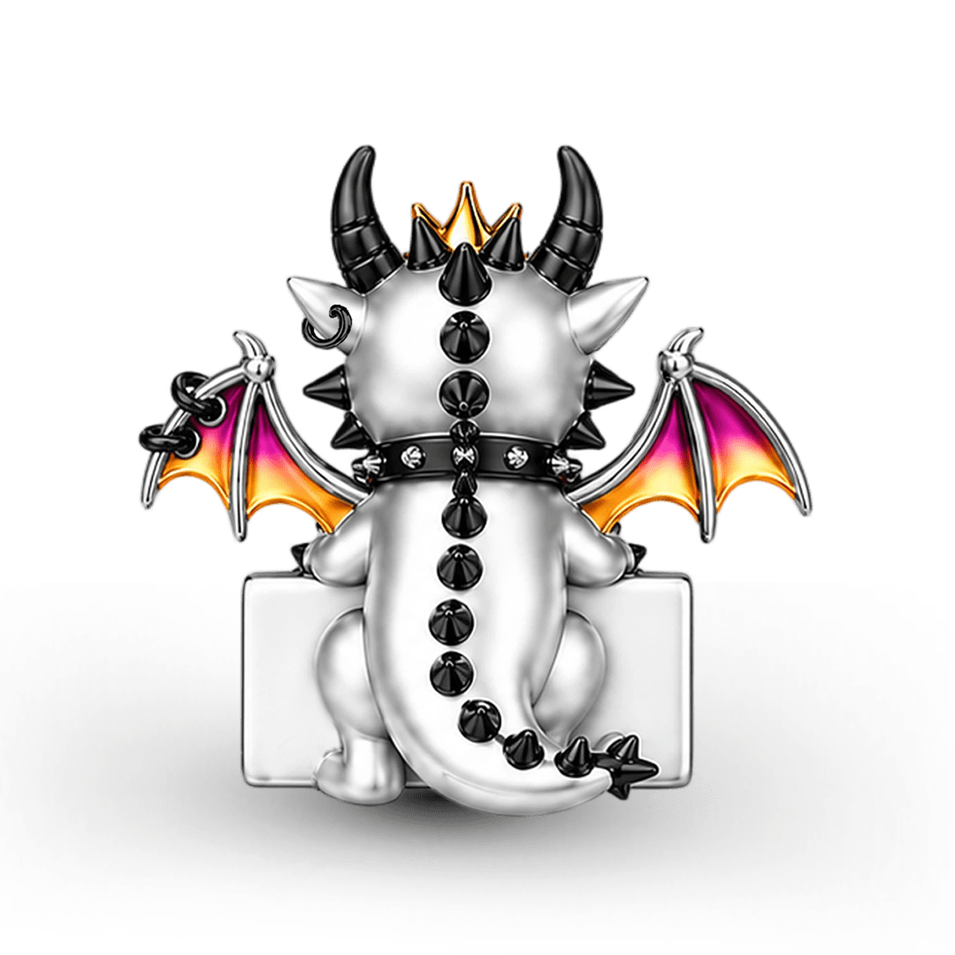 Gnoce Punk Glow‑in‑the‑dark Fearless Dragon Rebel Bead Platinum‑plated Silver Blend_10