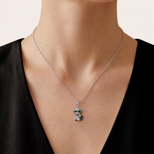Gnoce Punk Glow‑in‑the‑dark Unbreakable Ox Rebel Clasp Dangle Charm Platinum‑plated Silver Blend_5
