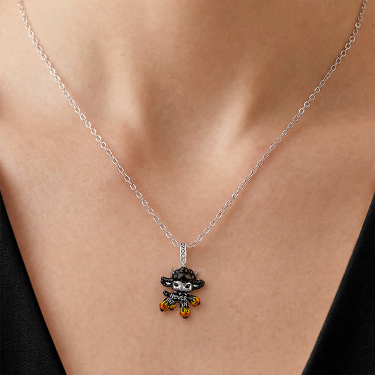 Gnoce Punk Glow‑in‑the‑dark Individual Goat Rebel Clasp Dangle Charm Black Gold-plated Silver Blend_3
