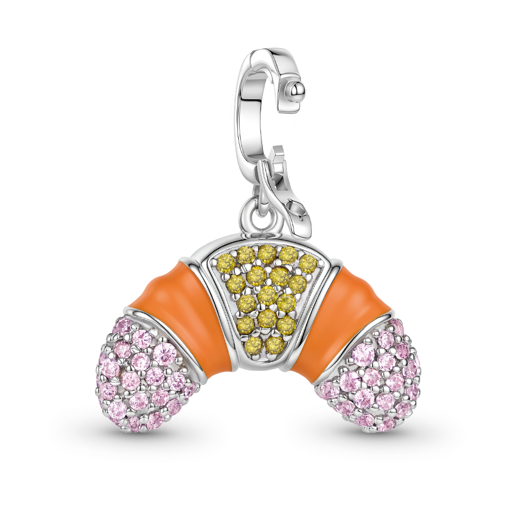Gnoce Croissant Dangle Charm Platinum-plated Silver Blend_5