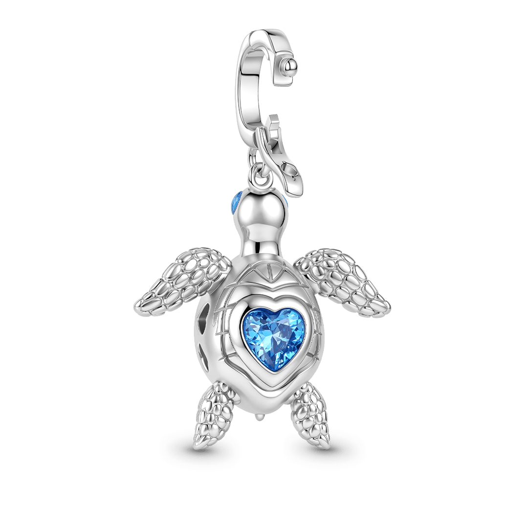 Gnoce Turtle Dangle Charm Platinum-plated Silver Blend_5