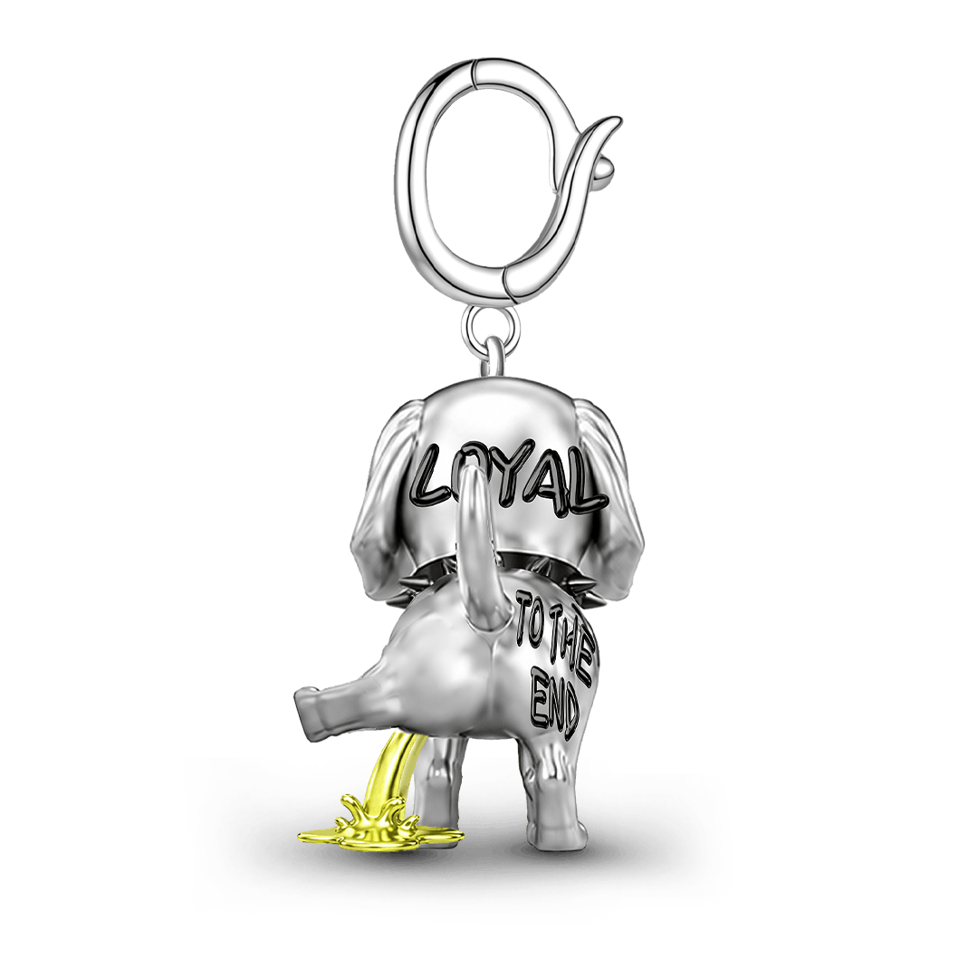 Gnoce Punk Glow‑in‑the‑dark Protective Dog Rebel Clasp Dangle Charm Platinum‑plated Silver Blend_8