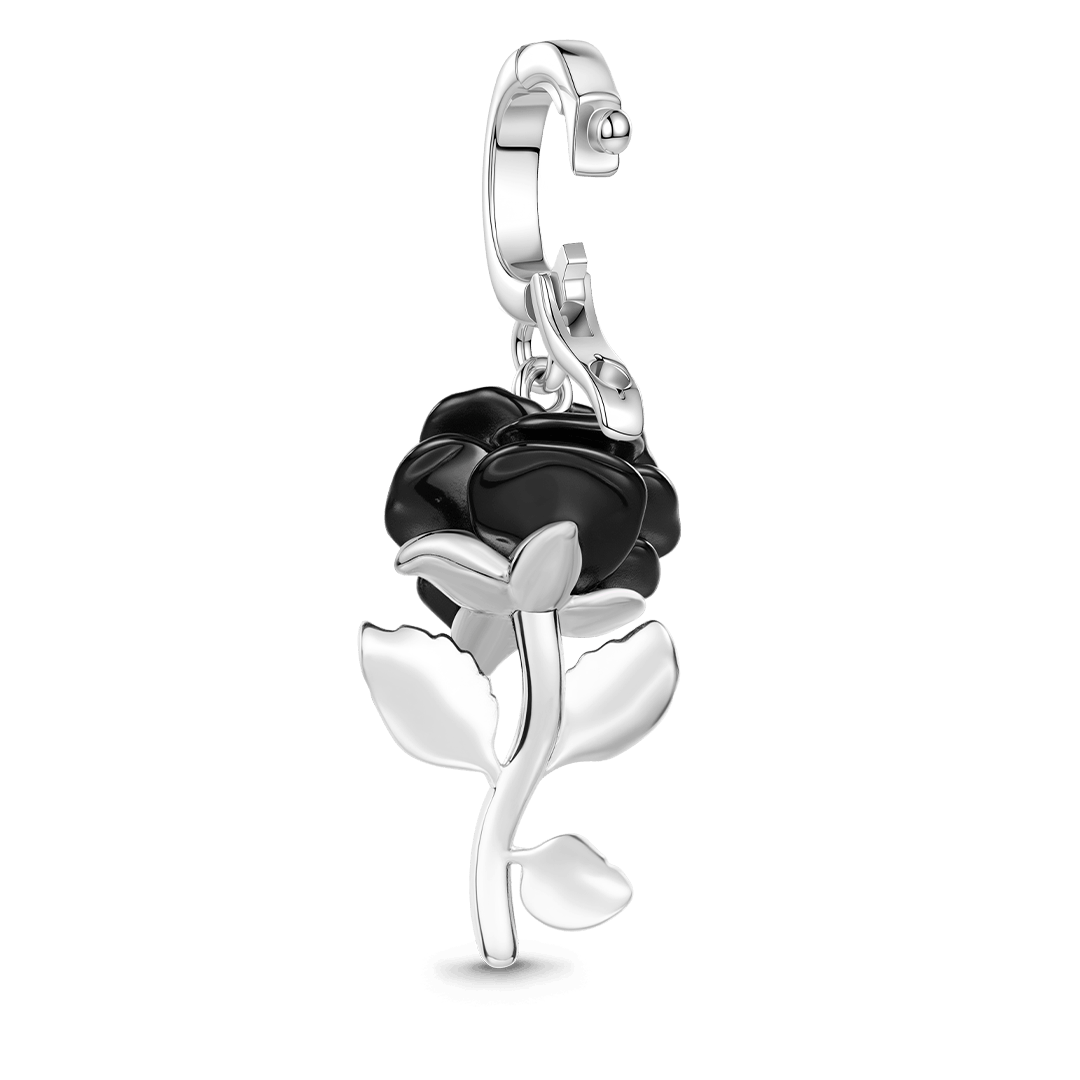 Gnoce Dark Style Rose Charm Platinum-plated Silver Blend_5