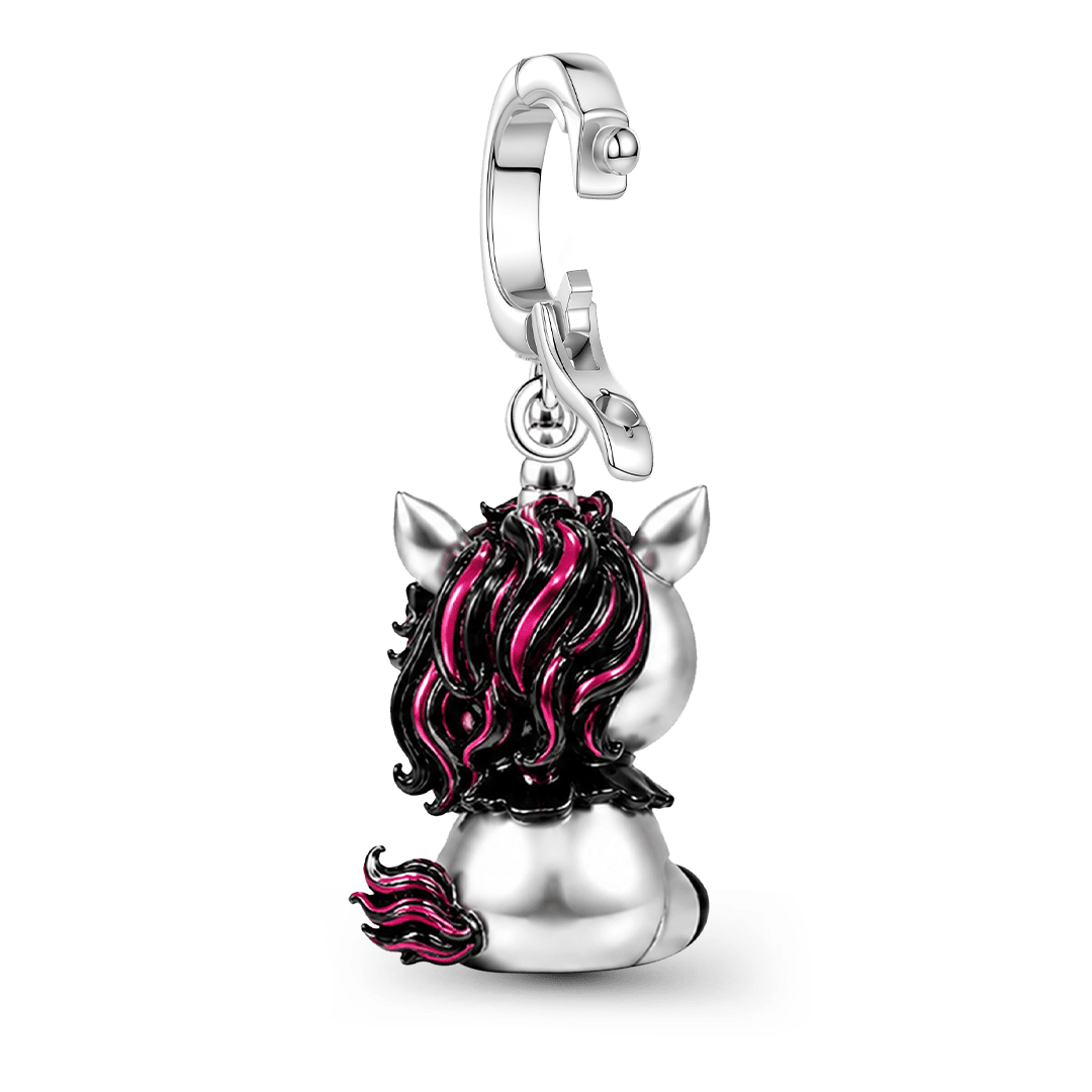 Gnoce Halloween Voodoo Unicorn Clasp Dangle Charm Black Gold-plated Silver Blend_6