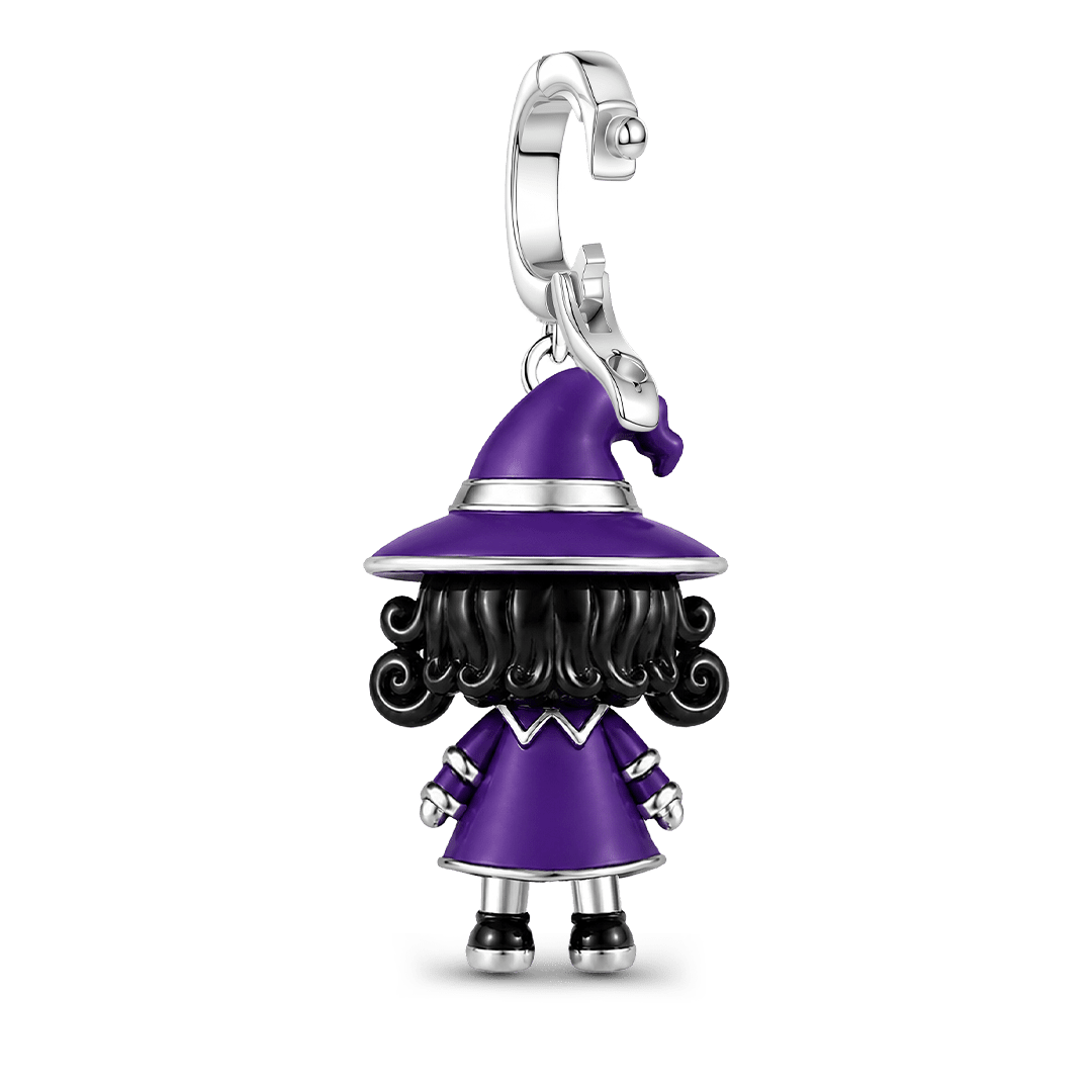 Gnoce Halloween Voodoo Doll Witch Clasp Dangle Charm Black Gold-plated Silver Blend_6