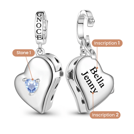 Gnoce Multiple Photo Locket Engravable Charm Platinum-plated Silver Blend_6