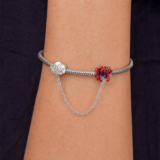 Gnoce Glow-in-the-dark Forbidden Red Spider Lily Safety Chain Platinum-plated Silver Blend_3