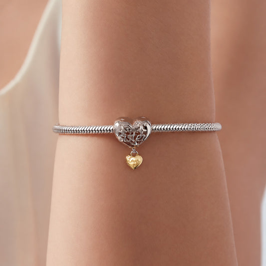 Gnoce Sister Heart Pattern Bead Charm_2