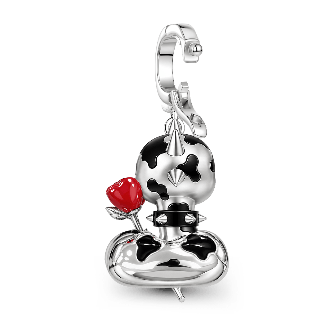 Gnoce Punk Glow‑in‑the‑dark Seductive Snake Rebel Clasp Dangle Charm Platinum‑plated Silver Blend_7