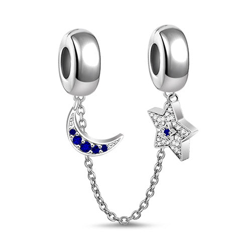 Gnoce "Harbor of Love" Sparkling Moon and Star Starry Night Safety Chain_1