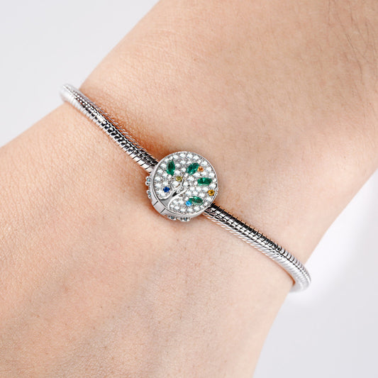 Gnoce "My Family Tree Tells a Rich Story " 925 Authentic Sterling Silver  Family Tree Magnetic Locket Photo Charms for Family/ Mother / Father Present_3