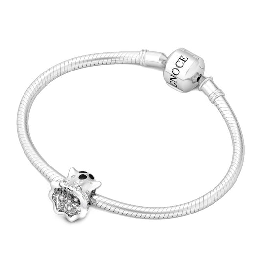 Gnoce "Halloween Ghost" Craft Style Halloween  Ghost 925 Sterling Silver  Studded with Clear CZ Ghost Charm_3