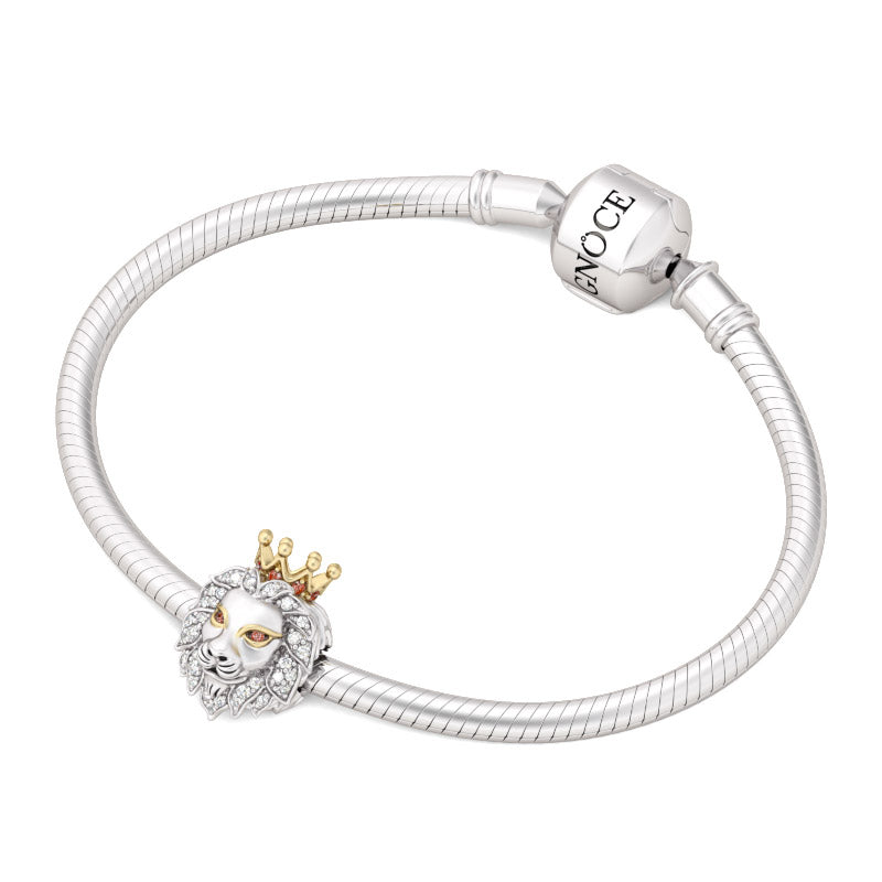 Gnoce Awe Inspiring Lion Charm Platinum-plated Silver Blend_3