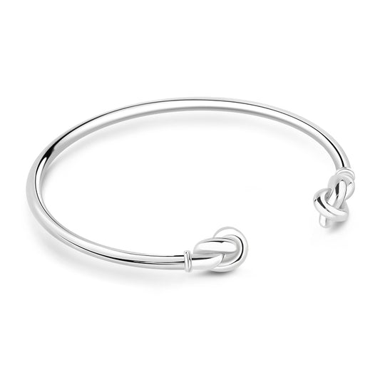 Gnoce "Fall In Love" 925 Sterling Silver Double Knot Design Bangle Birthday Gift For Girlfriend For Wife_3