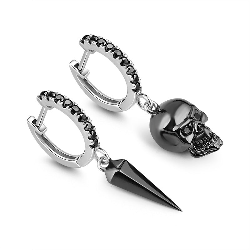 Gnoce Black Skull Awl Earrings_3