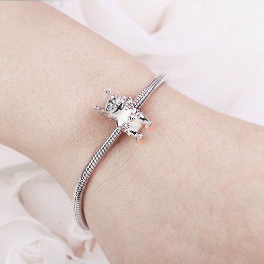 Gnoce "Noble and Authority " Cartoon Dragon-Shaped Charm Bead 925 Sterling Silver_3