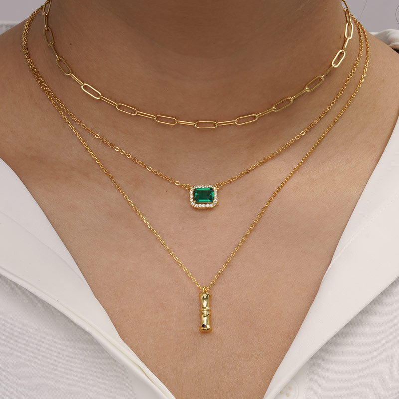 Letter I Pendant Bamboo Initial Necklace Adjustable Chain Length 18k Gold Plated 925 Sterling Silver_5