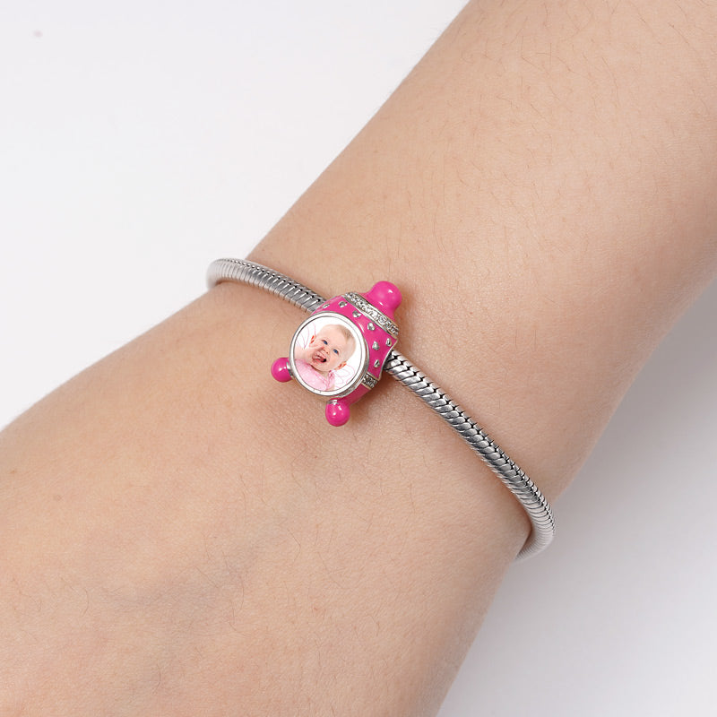 Baby Hat Personalized Photo Charm Bead Sterling Silver_3