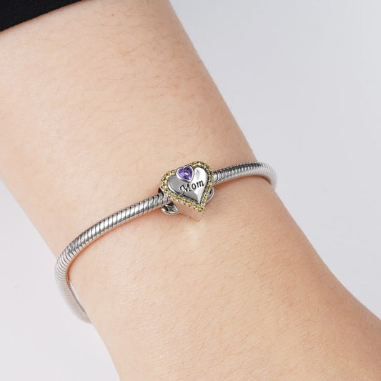 Panda Mom's Love Charm Bead 925 Sterling Silver inlaid with Stones Mother's Day Gift_5
