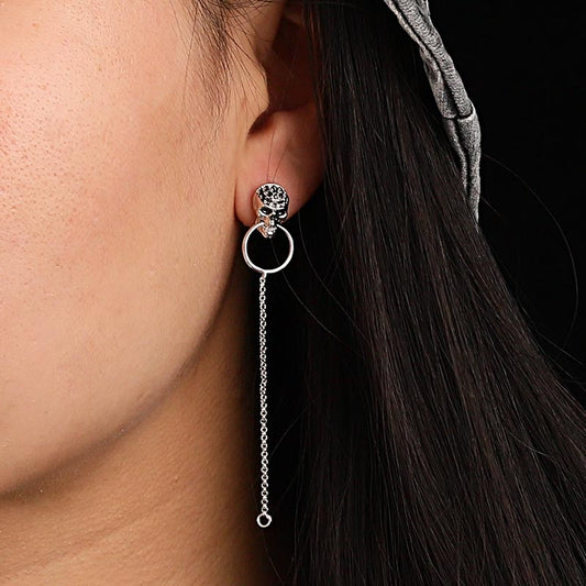 Skull Dangle Earrings with Sterling Silver_3