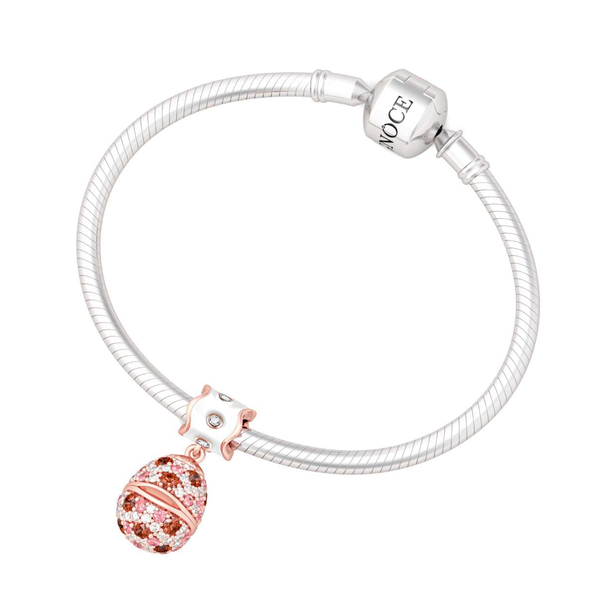 Gnoce "Unexpected Surprise" 925 Sterling Silver Colorful Cubic Zirconia Rabbit Beads Charms Easter Gift_4