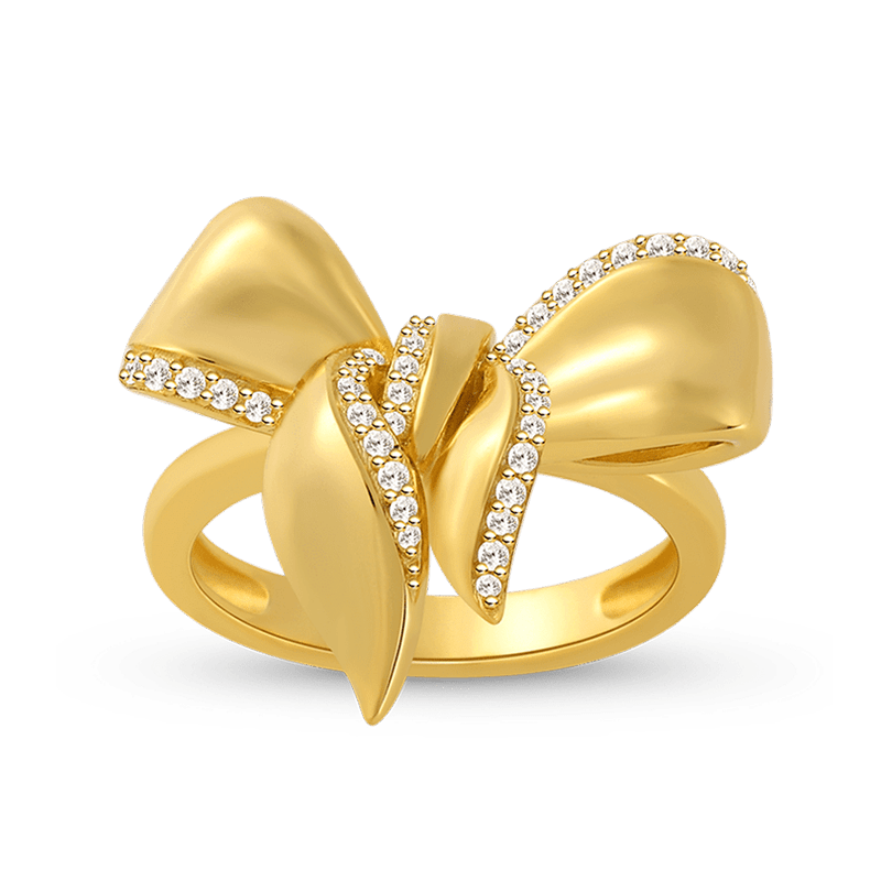 Gnoce Bowknot Round Stones Ring_1