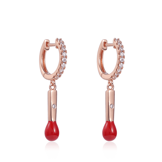Light of Hope Dangle Earrings 925 Sterling Silver 18K Rose Gold Plated inlaid with Diamond_1