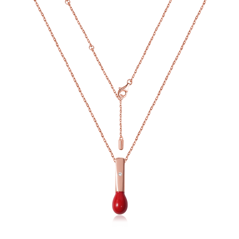 Light of Hope Necklace 925 Sterling Silver 18K Rose Gold Plated inlaid with Diamond_2
