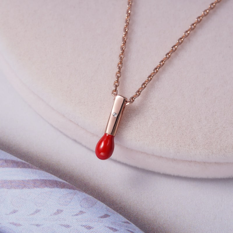 Light of Hope Necklace 925 Sterling Silver 18K Rose Gold Plated inlaid with Diamond_3