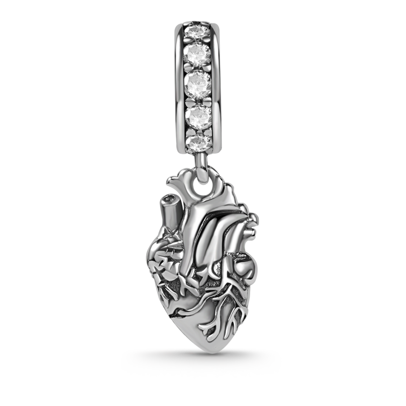 Heart Pendant Dangle Charm Sterling Silver_1