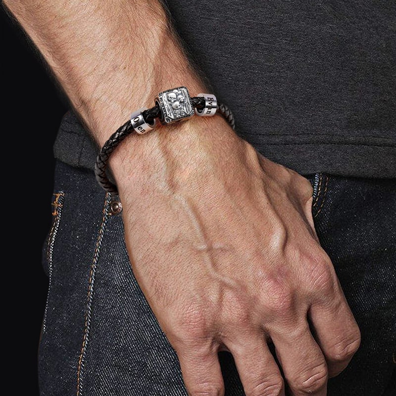 Hell's Gate Charm Sterling Siver 18K Gold Plated fit Men's Bracelet Jewelry Gift for Men_4