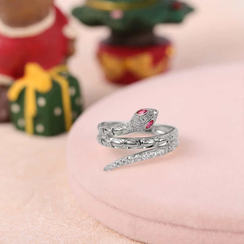 Gnoce Snake Ring Platinum-plated Silver Blend_2