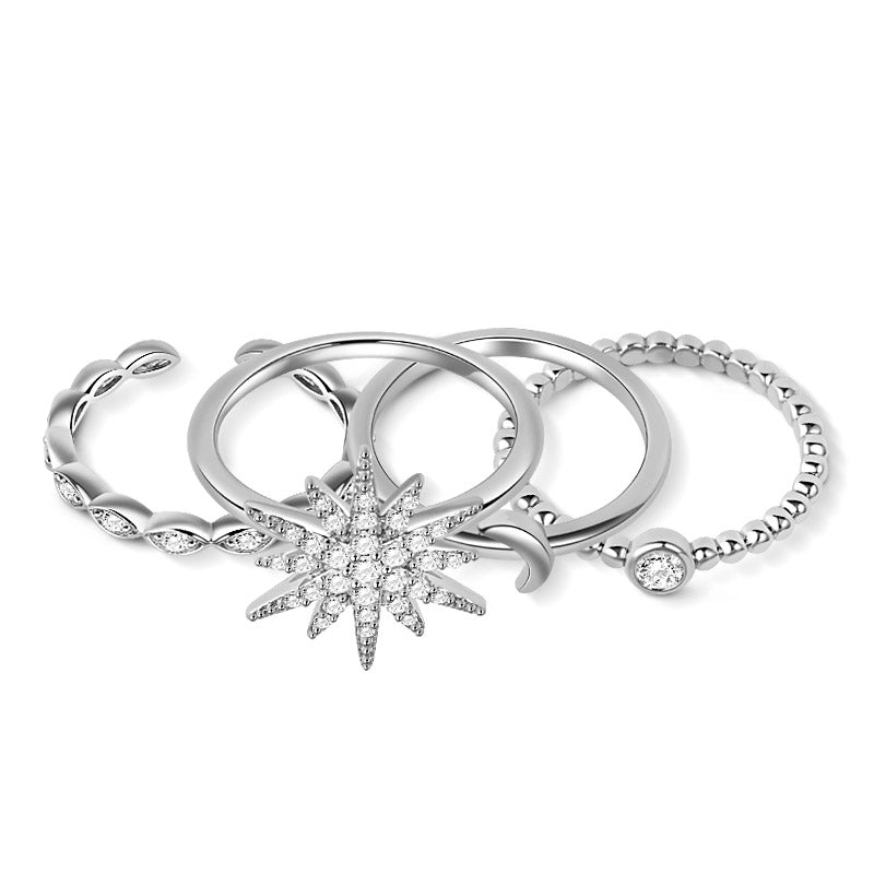 Star Moon Stackable Ring Set 4 Pieces_2