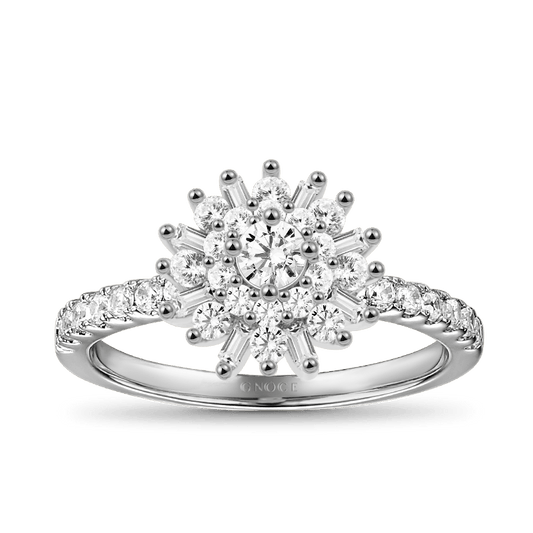 Gnoce Flower Promise Ring Platinum-plated Silver Blend_1