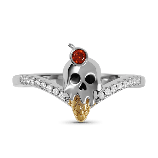 Gnoce Skull Ice Cream V Ring Platinum-plated Silver Blend_1