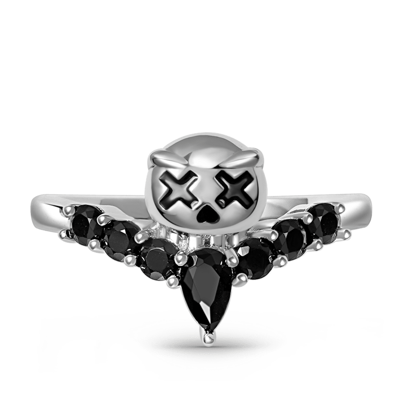 Gnoce Little Devil V Ring Platinum-plated Silver Blend_1