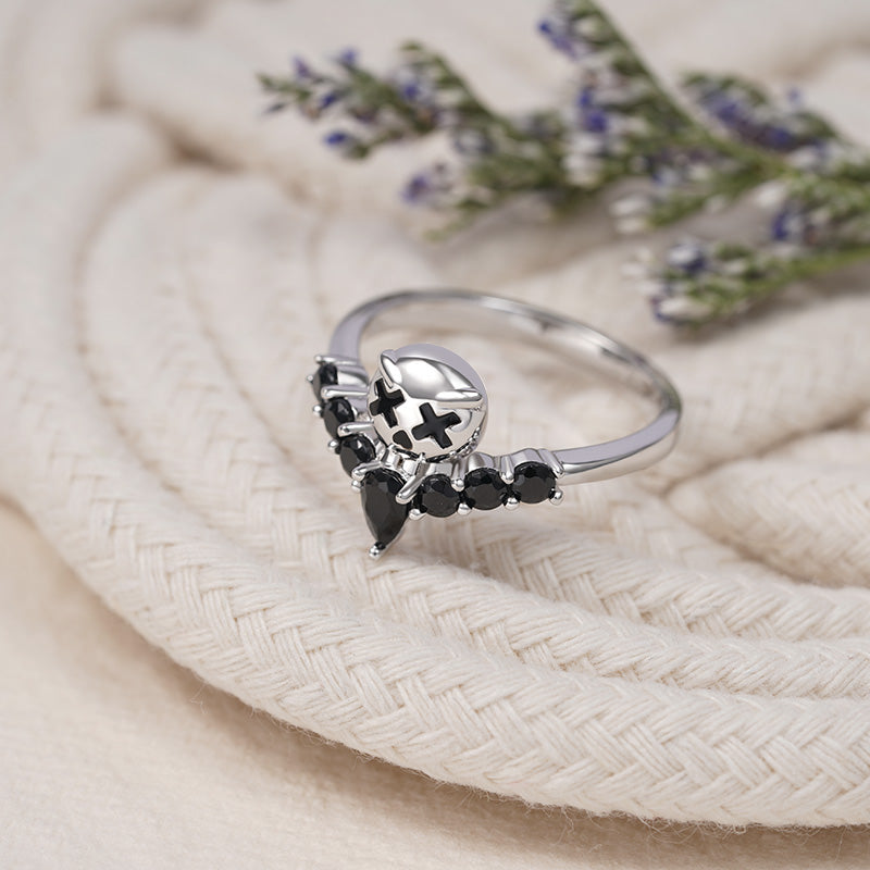 Gnoce Little Devil V Ring Platinum-plated Silver Blend_2